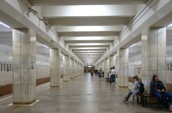 Fragment Interior Studencheskaya Metro Station Novosibirsk — Stock Photo, Image