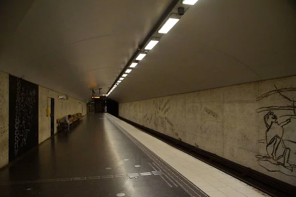 Fragmento Del Interior Estación Metro Ostermalmstorg Estocolmo —  Fotos de Stock