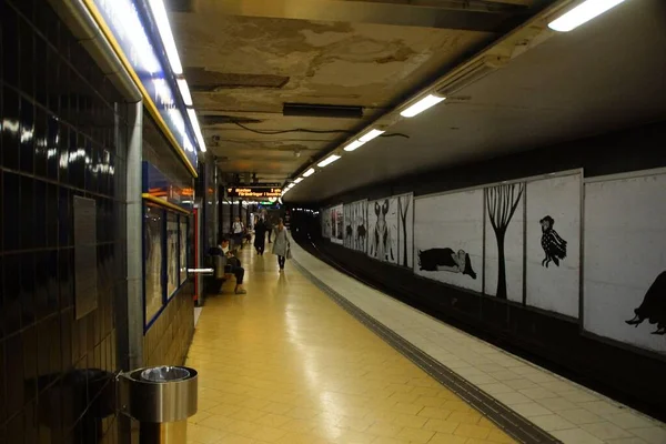 Fragment Wnętrza Stacji Metra Slussen Sztokholmie — Zdjęcie stockowe
