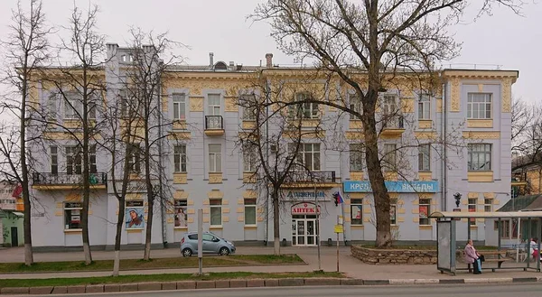 Architektonická Výzdoba Fasády Secesním Stylu Oktyabrsky — Stock fotografie