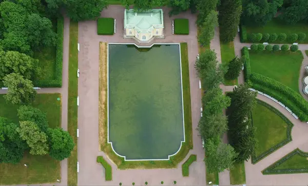 Séta Catherine Park Madártávlatból Rendszeres Park Tükör — Stock Fotó