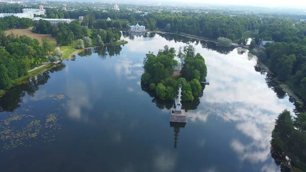 Spaziergang Catherine Park Aus Der Vogelperspektive Großer Teich — Stockfoto