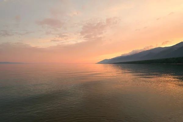 Summer Evening Sunset Lake Baikal Cape Svyatoy Nos — Stok Foto