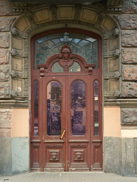 Fragmento Entrada Para Edifício Art Nouveau Funde Rua Mayakovsky — Fotografia de Stock