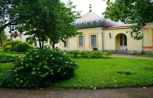 Promenad Alexander Park Tsarskoe Selo Cross Bridge Kinesiska Byn Och — Stockfoto