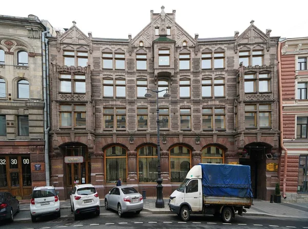 Fassade Eines Einzigartigen Jugendstilgebäudes Der Bolschaja Morskaja Straße Faberge Haus — Stockfoto
