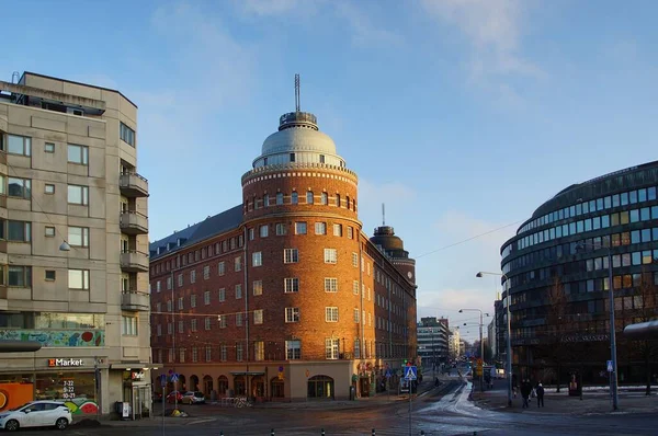 Passeio Inverno Centro Cidade Pontos Turísticos Arquitetônicos Capital Finlandesa — Fotografia de Stock