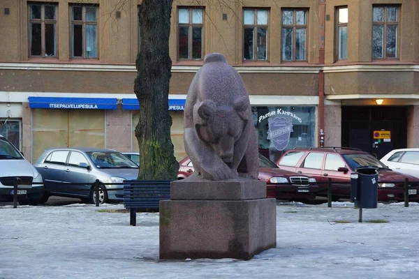 Promenade Hivernale Dans Centre Ville Sites Architecturaux Capitale Finlandaise — Photo