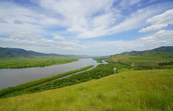 Sommerwanderung Den Schönsten Naturschönheiten Burjatiens Stopp Fluss — Stockfoto