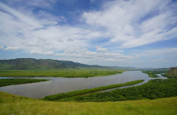 Sommerwanderung Den Schönsten Naturschönheiten Burjatiens Stopp Fluss — Stockfoto