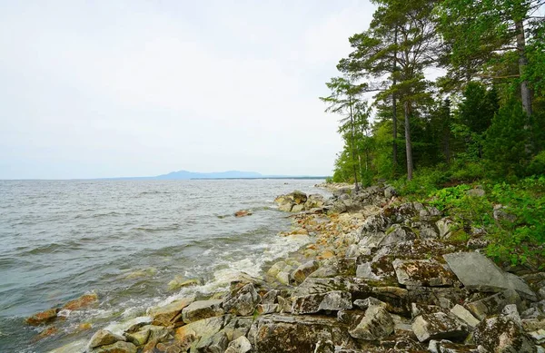 Rocky Shore Beautiful Lake Baikal — Stock Photo, Image