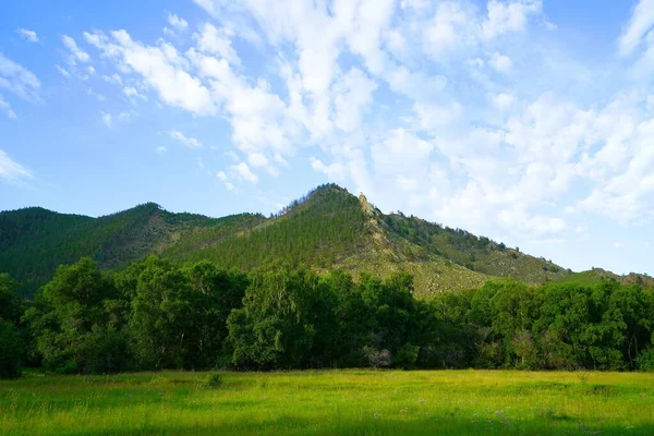 Giornata Estiva Soleggiata Bellissimo Paesaggio Nella Valle Barguzin — Foto Stock