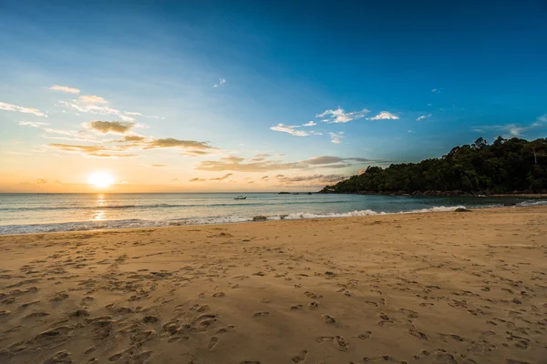 Plaj gün batımı. Bir plaj gün batımında.