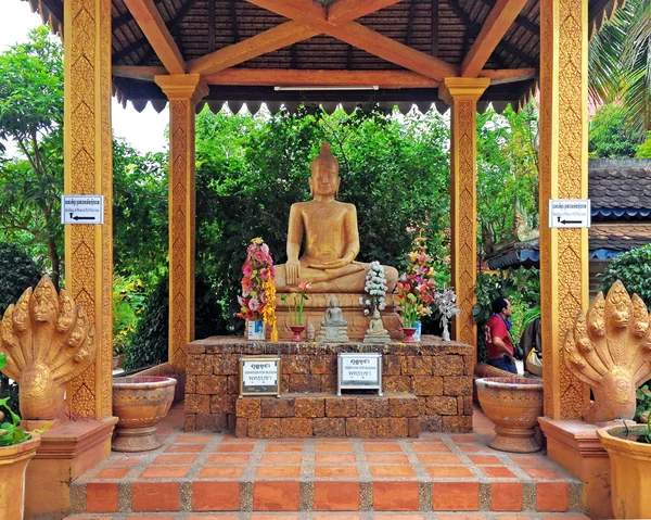 Socha Buddhy ve Wat Thmei, siem reap, Kambodža — Stock fotografie