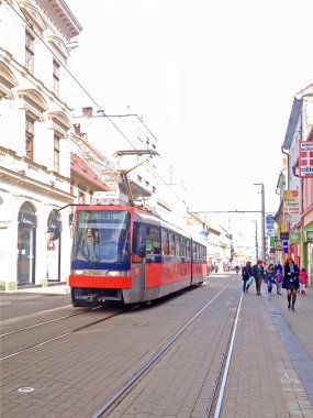 Bratislava, Slovakya - 20 Mart 2014: Bratislava tramvay.
