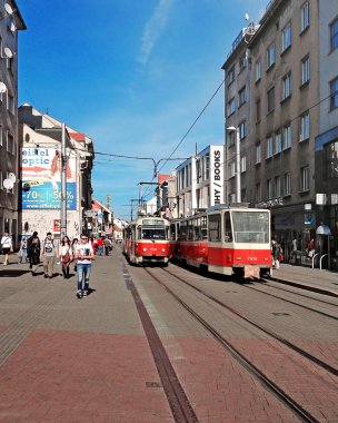 Bratislava, Slovakya - 20 Mart 2014: Bratislava tramvay.