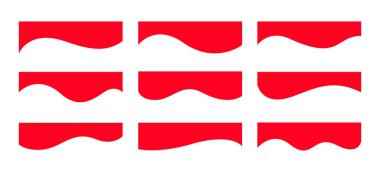 Dalgalı Kırmızı Kenarlık Eğrisi Çerçeve Web Tasarım Elemanı Arkaplan Resimleri için Simgeleri Ayarla