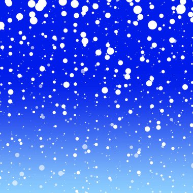Düşen Kar Taneleri Açık Mavi Arkaplan Tasarımı Çizimi