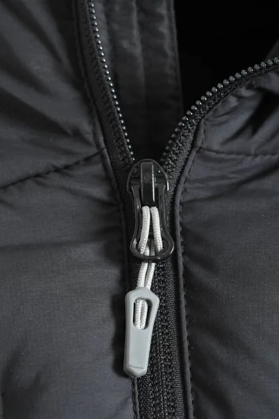 Fermuar ceketi yakın, makro çekim. moda konsepti