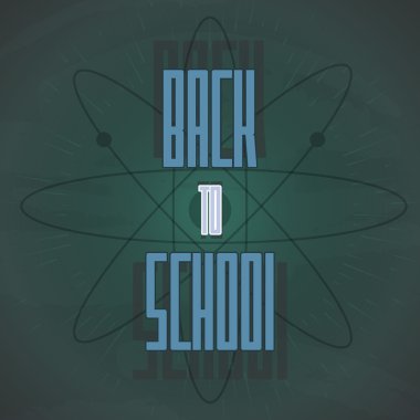 Tahtada yazı olan okul posteri. Vektör illüstrasyonu