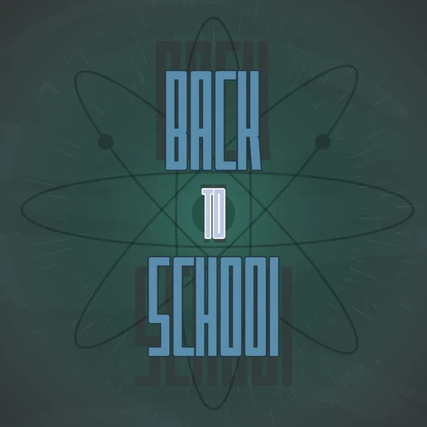 Back to School poster with text on chalkboard. Vector illustration — Stock Vector