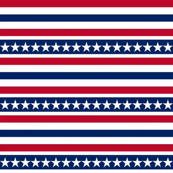 Modèle vectoriel patriotique américain sans couture avec des étoiles et des rayures. Indépendance, travail, commémoration ou patriote . — Image vectorielle