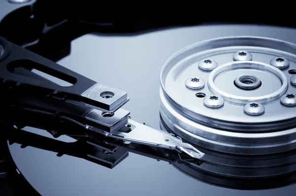 Hard disk detail. Macro photo — Stock Photo, Image