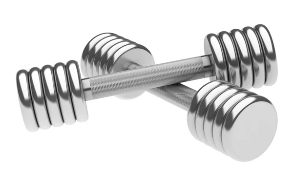 Fitness dumbbells. Isolated on the white — Stock Photo, Image