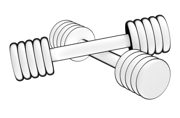 Fitness dumbbells. Schematic image. Isolated on the white background — Stock Photo, Image