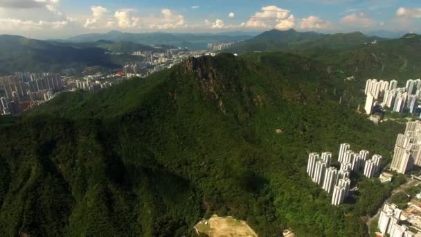 Hong Kong, Kowloon manzarası havadan görünümü — Stok video