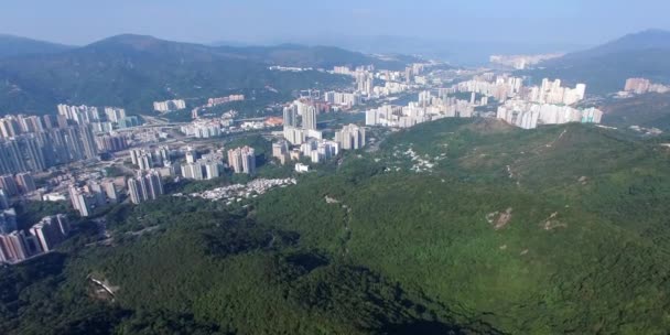 Uma vista aérea skyline do smokey Hong Kong — Vídeo de Stock