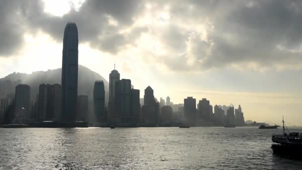 Porto de Victoria em Hong Kong — Vídeo de Stock