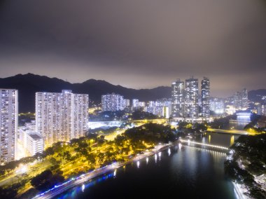 Shatin Hong Kong üzerine havadan görünümü