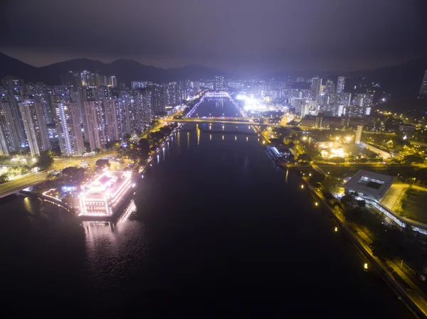 Hong Kong で沙田を空撮 — ストック写真