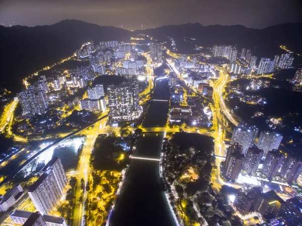 Hong Kong で沙田を空撮 — ストック写真