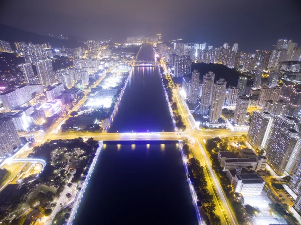 Hong Kong で沙田を空撮 — ストック写真