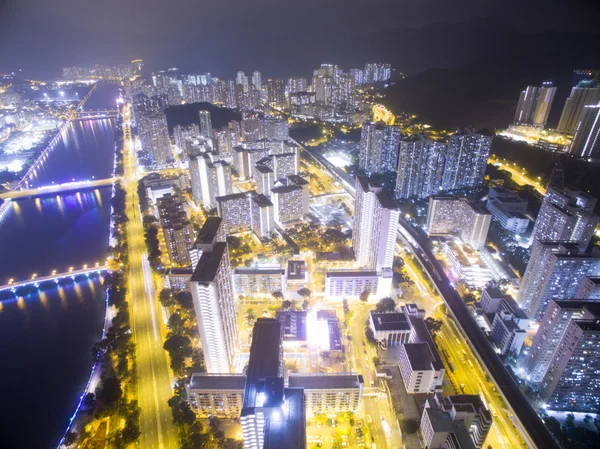 Hong Kong で沙田を空撮 — ストック写真