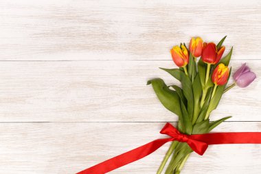festive tulips for greeting card