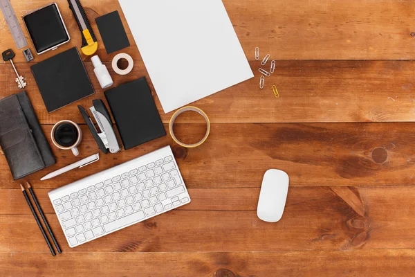 Arbeitsplatz von oben. — Stockfoto