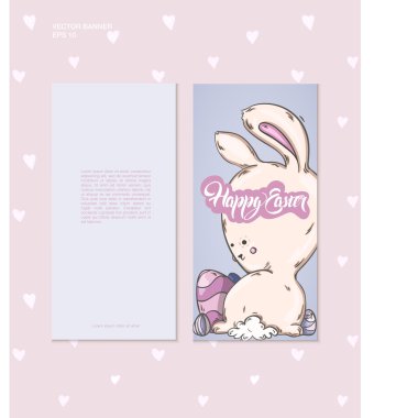 Paskalya yumurtalı sevimli tavşan.