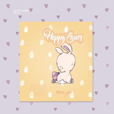 Paskalya yumurtalı sevimli tavşan.