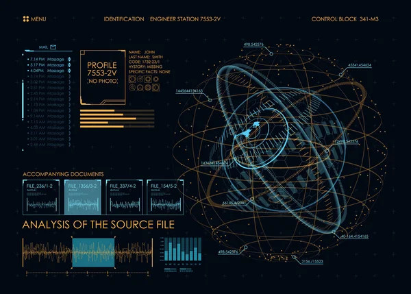 HUD UI pour application professionnelle . — Image vectorielle