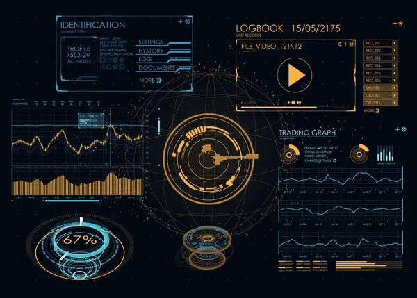 HUD UI para aplicaciones empresariales . — Vector de stock