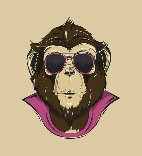 Monkey head for poster. — Stock Vector