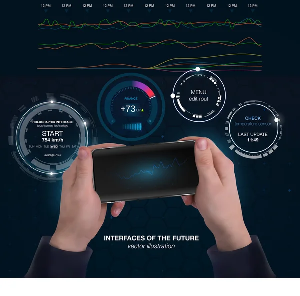 Fütüristik kullanıcı arabirimi hud — Stok Vektör