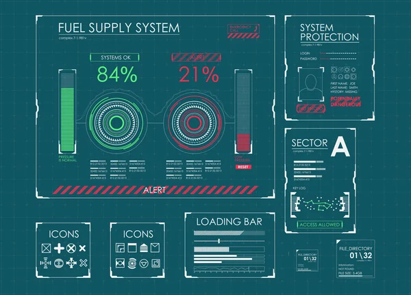 Hud de interface de usuário futurista —  Vetores de Stock