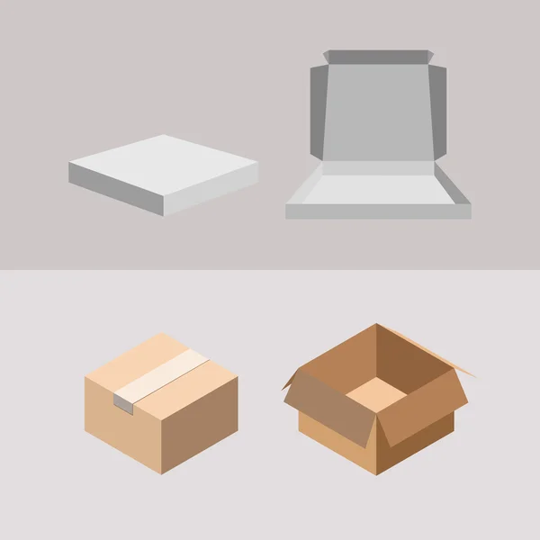 Icono de plantilla caja isométrica — Vector de stock