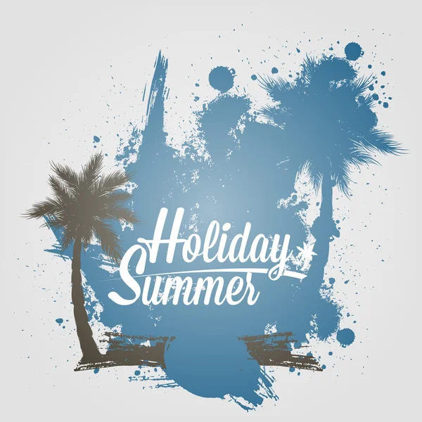 Grunge bannière d'été avec palmier de beauté — Image vectorielle