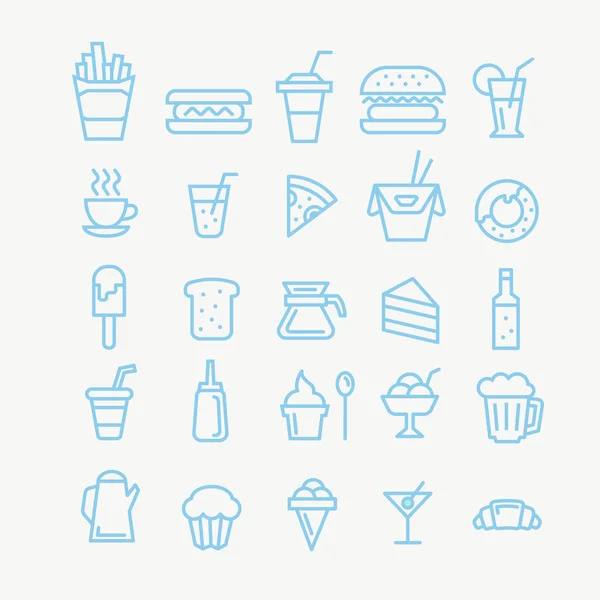 Conjunto de iconos de comida rápida — Vector de stock