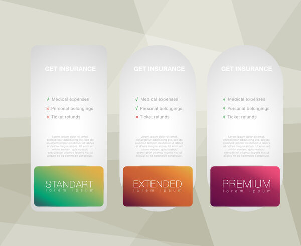 Прайс-лист, три тарифа
